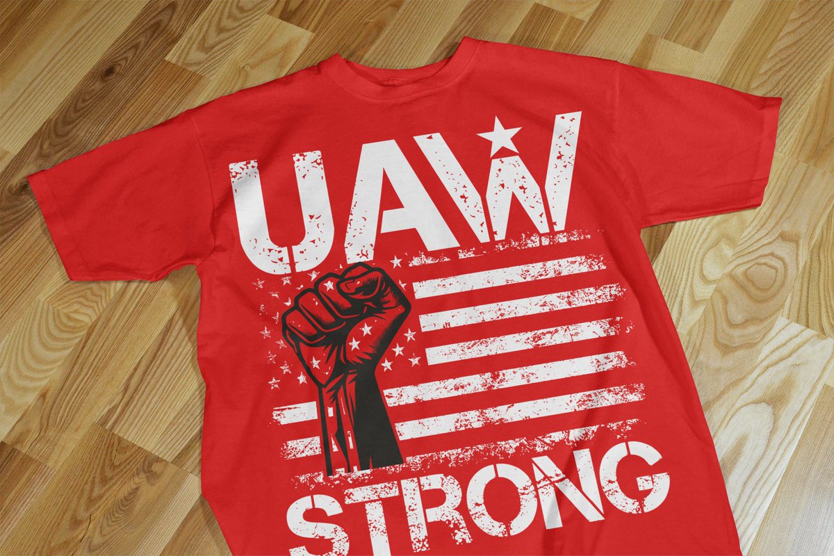 Canam0rt's tweet photo. Show Support, Make America Great Again !
 UAW Strong Red Shirt ✊ Order here 💳👇: https://t.co/r5xo5ooUnh

 #UAWStrike #UAWSolidarity #UAWStandUp #Trump2024 #UnionStrong #MakeAmericaGreatAgain https://t.co/ubJYWjrfeI