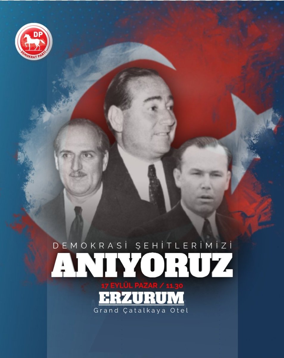 DpGultekinUysal's tweet photo. Bugün ve yarın bizler için, biz Hürriyetçi demokratlar için büyük bir acının, insanlık tarihi ve ülkemiz için de büyük bir utancın yıldönümü.

Altmış iki sene önce bugün örgütlü bir şebekenin işlediği cinayette Maliye Bakanımız Hasan Polatkan ve Dışişleri Bakanımız Fatin Rüştü Zorlu şehadete ermişti.
Yarın hem Kıymetli Bakanlarımızı hem de bir gün sonra işlenen cinayette şehadete eren Şehit Başbakanımız Adnan Menderes'i, uğruna mücadele ettikleri ve ölüme yürüdükleri hürriyet ve egemenliğimiz için, Milli Mücadelenin başlaması için gerekli iradenin ortaya konduğu Erzurum'da anacağız.

Vesilesiyle bir kez daha Kıymetli Bakanlarımız Hasan Polatkan ve Fatin Rüştü Zorlu'yu, Başbakanımız Adnan Menderes'i rahmetle anıyor, şahıslarında demokrasiyi ve adaleti katledenleri lanetliyorum.
