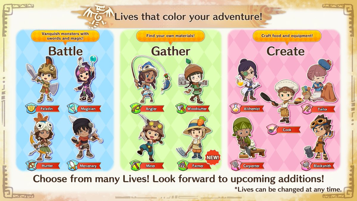 myPotatoGames's tweet photo. Level-5 confirms Fantasy Life the Girl Who Steals Time is still heading to Switch this year! The game will introduce new jobs like becoming a farmer or fisher in addition to a whopping 11 more abilities! Decorating your home, terraforming and beautifying your town and exploration will all be part of the fun! I can't wait! 😍