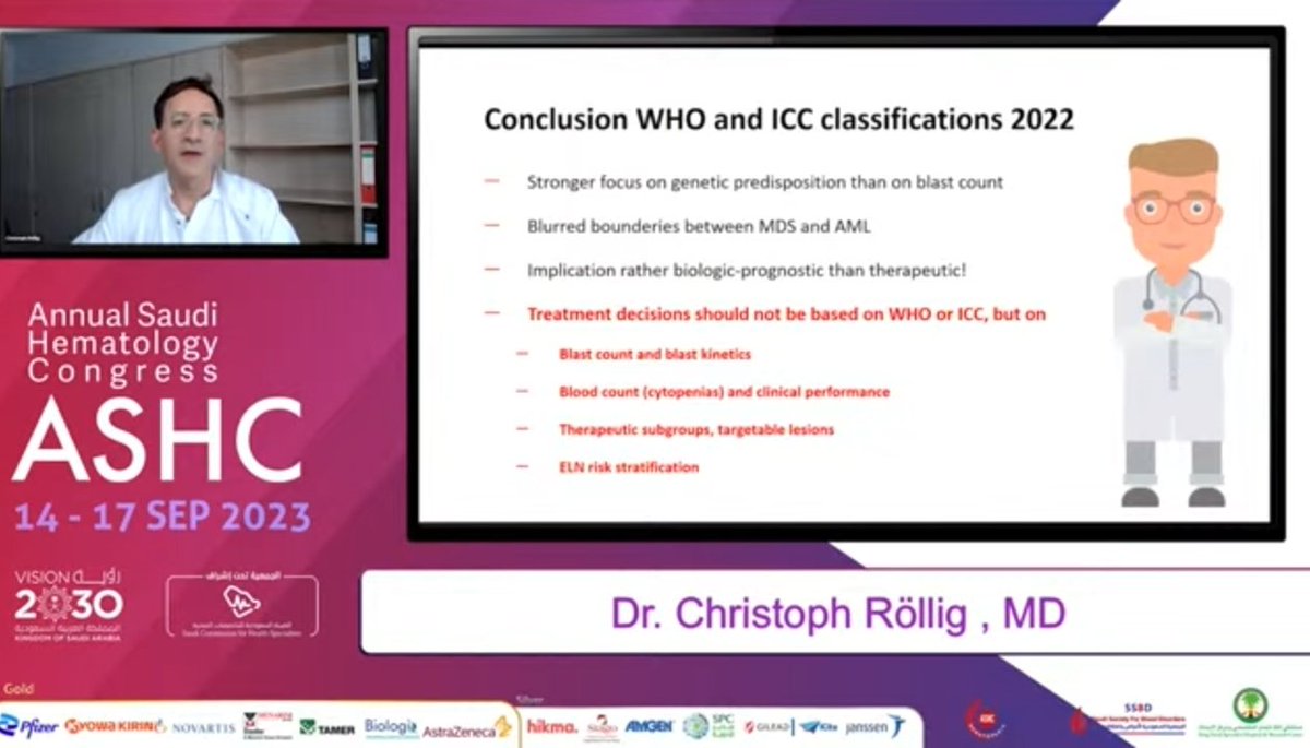 SaudiBlood1's tweet photo. 3rd Day
September 16, 2023, Saturday
During the #23rd #Annual_Saudi_Hematology_Congress (#ASHC23), Dr. Christoph Rollig, MD, delivers his lecture in
"Biologio #Updates in #AML classification and #disease #management"
https://t.co/ylJgQQzGdl
#SSBD #Leukaemia https://t.co/VyPGishyi6