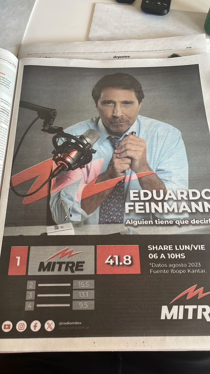 edufeiok's tweet photo. Gracias ⁦@clarincom⁩ por destacar que somos el programa más escuchado del país!  #SomosMitre. ⁦@radiomitre⁩ https://t.co/xT3oDwwQsX