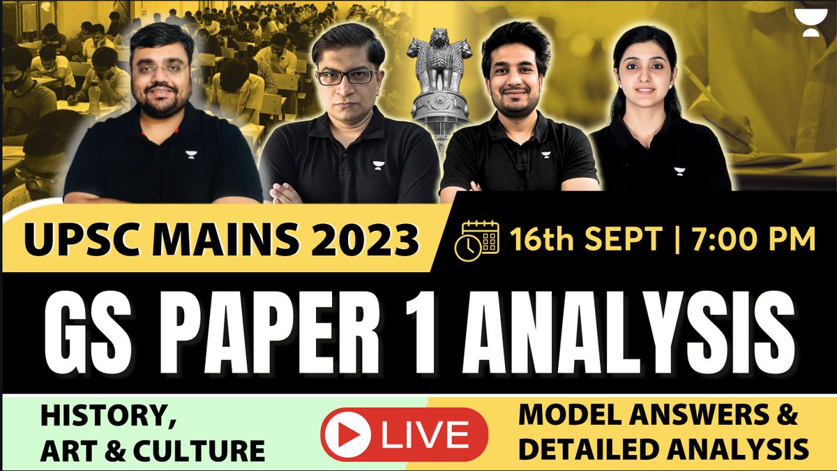 🎙️History, Art & Culture - GS Paper 1 Analysis | UPSC Mains 2023 | @nayakpratik  sir, Arti Chhawari ma'am & @AnujGarg_AGC  Sir

[LIVE at 7:00PM] youtube.com/watch?v=safrlm…