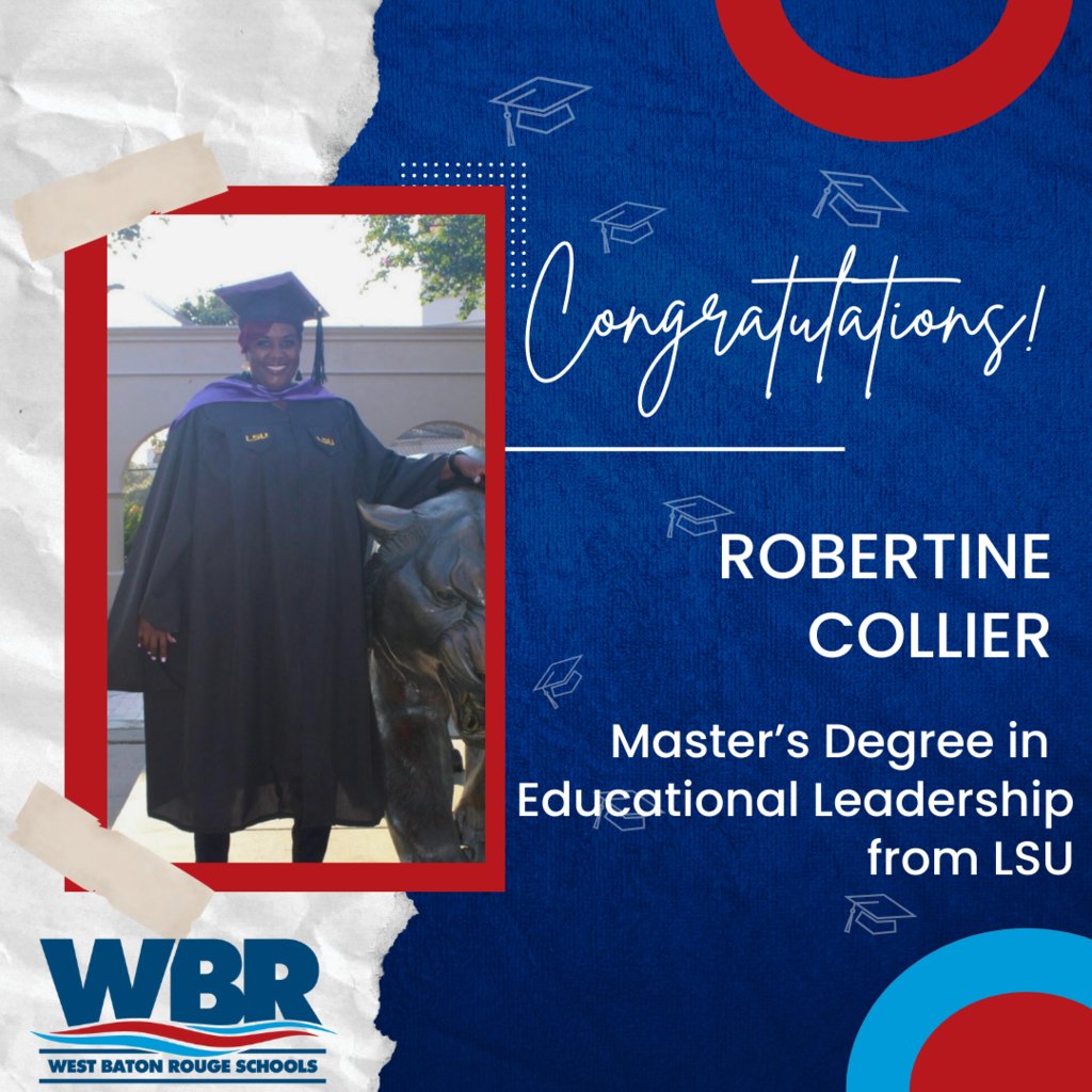 Congratulations to Port Allen Elementary teacher Robertine Collier.  We are #WBRproud!