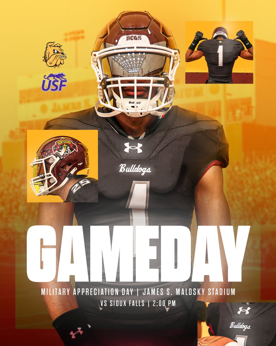 It's more than a game today.

Military Appreciation Day 🇺🇸
📍: James S. Malosky Stadium
🆚: University of Sioux Falls
⏰: 2:00 p.m.
📺: My9
📻: KDAL 610AM, 103.9 FM player.listenlive.co/28881
💻: nsicnetwork.com/umdbulldogs/