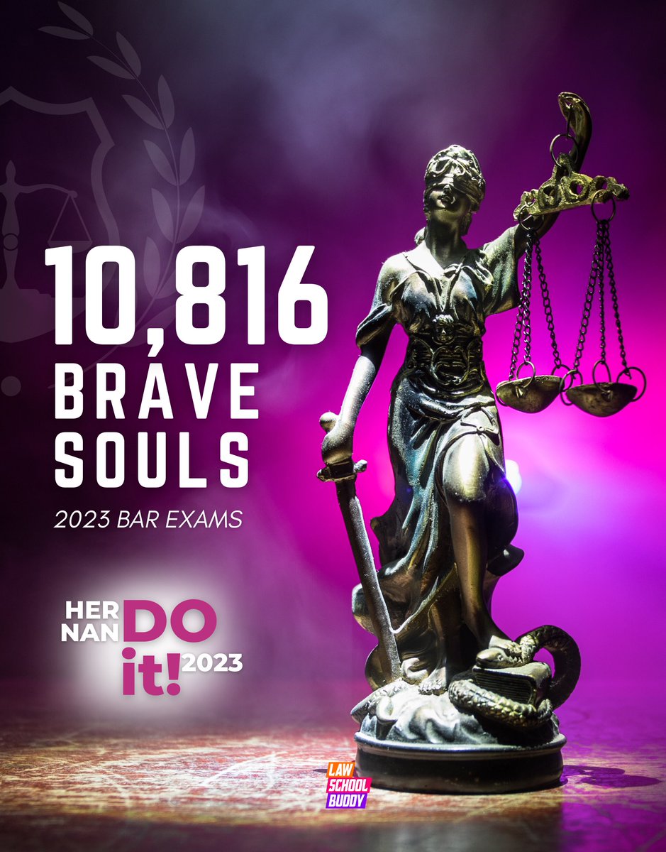 You are ready. You can do it. We are praying for you our dearest 10,816 brave souls conquering the 2023 Philippine Bar Examinations! 💜⚖️☝🏻

#Bar2023
#HernandoBar
#HernanDoIt
#WeCanDoIt