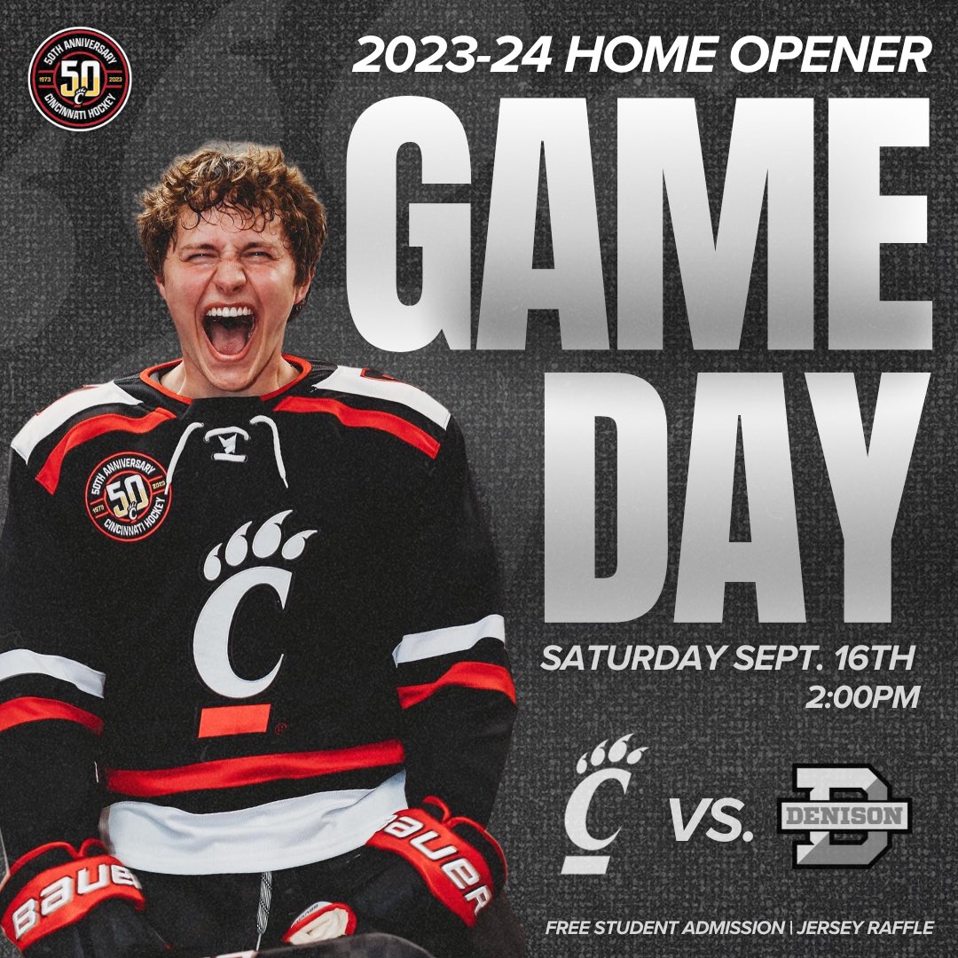 UCIceHockey's tweet image. TODAY’S THE DAY. It’s the 2023-24 Home Opener, every fan in attendance will receive a raffle ticket to enter to win a JERSEY! 

Tickets are available using the link in our bio!

#1TEAM1MISSION