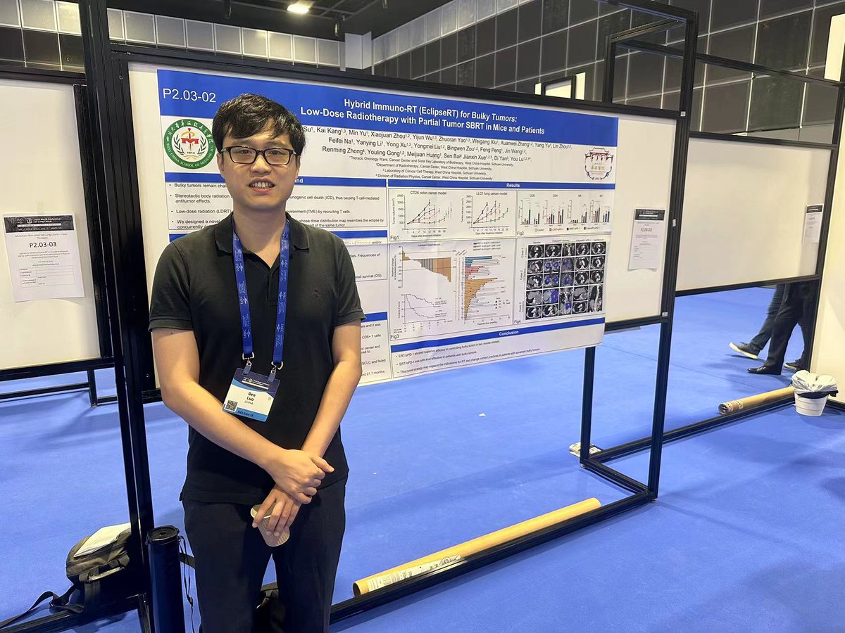 RenLuo_RAD's tweet photo. Hope experts can advise me about combining SBRT, low-dose RT, and anti-PD1 in treating bulky tumors #WCLC2023. This is not lattice RT as only one SBRT vertex is delivered but surprisingly tumor regression was observed in some patients with multiple line failure. https://t.co/CRXOK05y3y