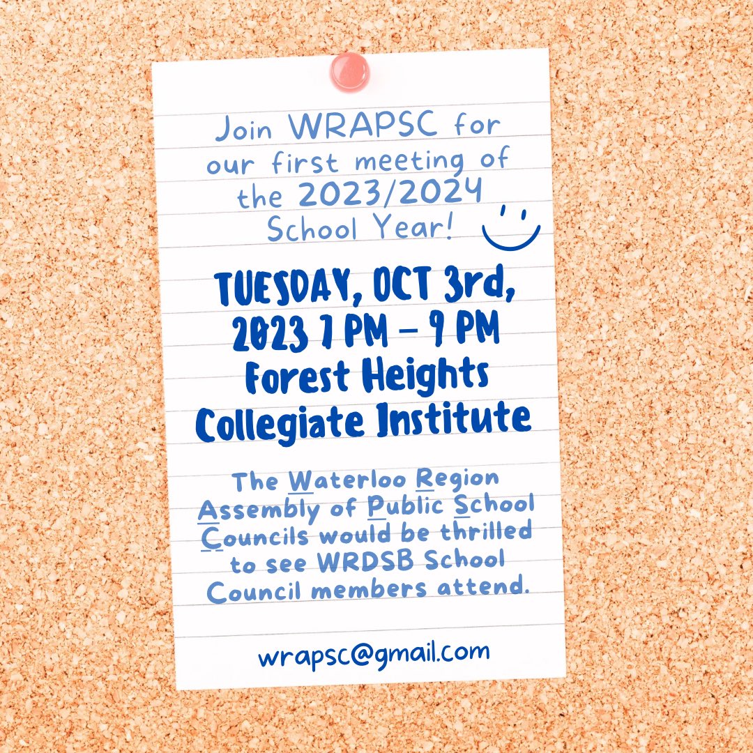 WRAPSC_WRDSB's tweet image. Calling all WRDSB School Council members: your presence is welcome and encouraged! The more voices we hear from, the greater the impact we can have with parent/caregiver engagement! 

See you there! 🫱🏼‍🫲🏾 #WRAPSC #WRDSB