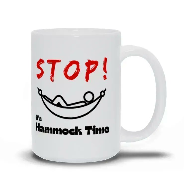 Stop! It's the #weekend, and that means it is #HammockTime! 😁 Grab a #cup, climb in, and relax! Shop the #mug at #caFUNated: buff.ly/3L21eaE 

#coffeecup #teacup #coffeemug #funcoffeecups #weekendvibes #coffeebreak #coffeetime #shopsmall #mugdesign #hammock #coffeelife
