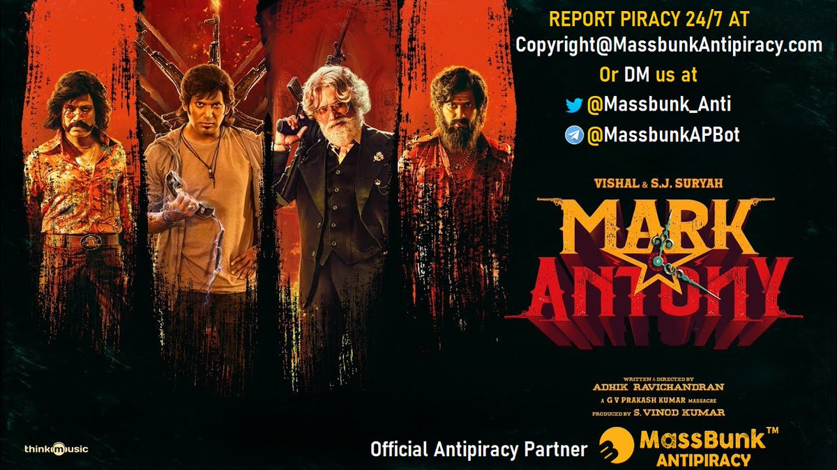 Watch @VishalKOfficial & @iam_SJSuryah’s fun filled entertainer #MarkAntony in theatres near you and report the piracy links 24/7 to us!
#MarkAntonyInCinemasNow #WorldOfMarkAntony
@ministudiosllp @vinod_offl @Adhikravi @VffVishal @selvaraghavan @suneeltollywood @gvprakash @riturv