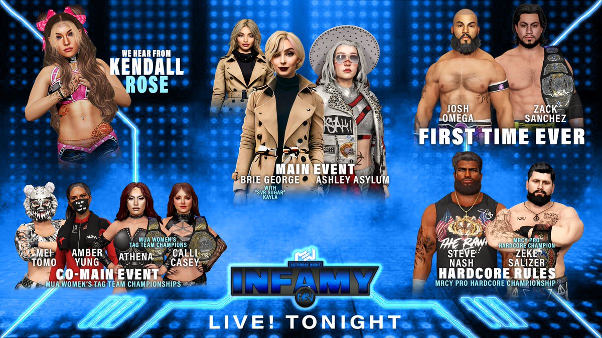 R3ALBRETT's tweet photo. #HappyMRCYday

Big show tonight! 

- Debuts
- Championship Matches
- And all of the action you're used to from MRCY Pro!

Be sure to tune in tonight!

#LiveiniNFAMY https://t.co/SR2hHONuCZ