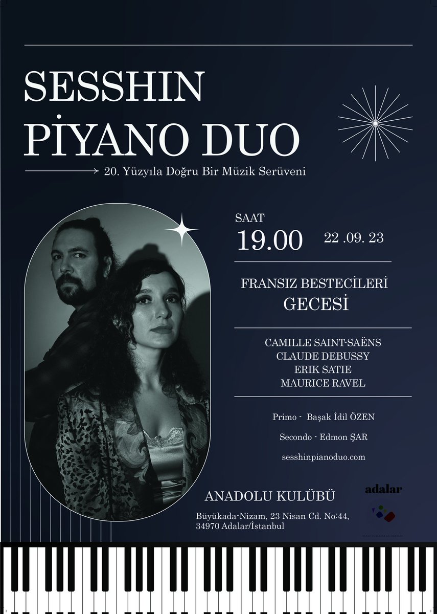 Uzun bir aradan sonra yeniden konserlere başlıyoruz. İlk konserimiz 22 Eylül Cuma saat 19.00'da Anadolu Kulübü/Büyükada'da olacak. 
Sahnede olmayı ve dinleyicilerle buluşmayı çok özledik. 💜