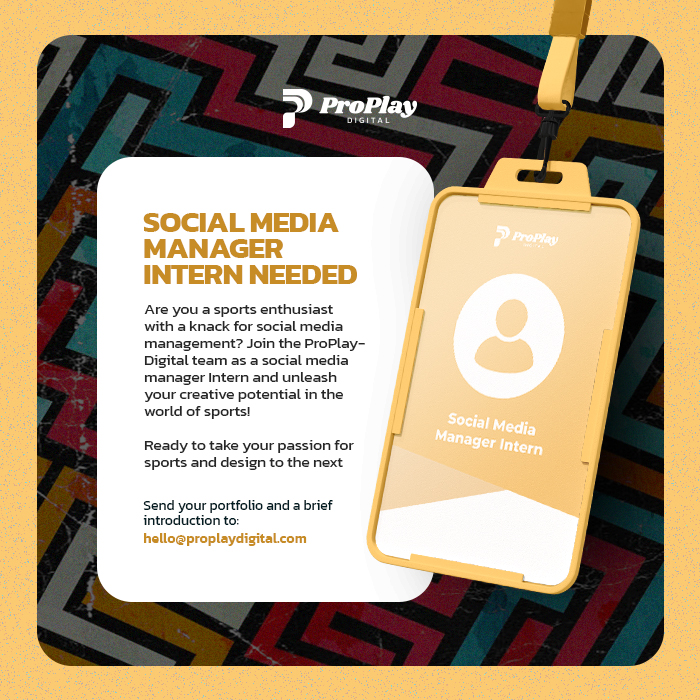 proplaydigital's tweet photo. 🌟 Attention Social Media Enthusiasts with a Flair for Digital Marketing! Join Pro Play Digital as a Social Media Manager Intern. 🚀

Are you passionate about sports, savvy with social media, and excited about digital marketing ! 🏈📱 ?

Apply Here: https://t.co/Rs9cS6cmET https://t.co/kZrMzjHiVo