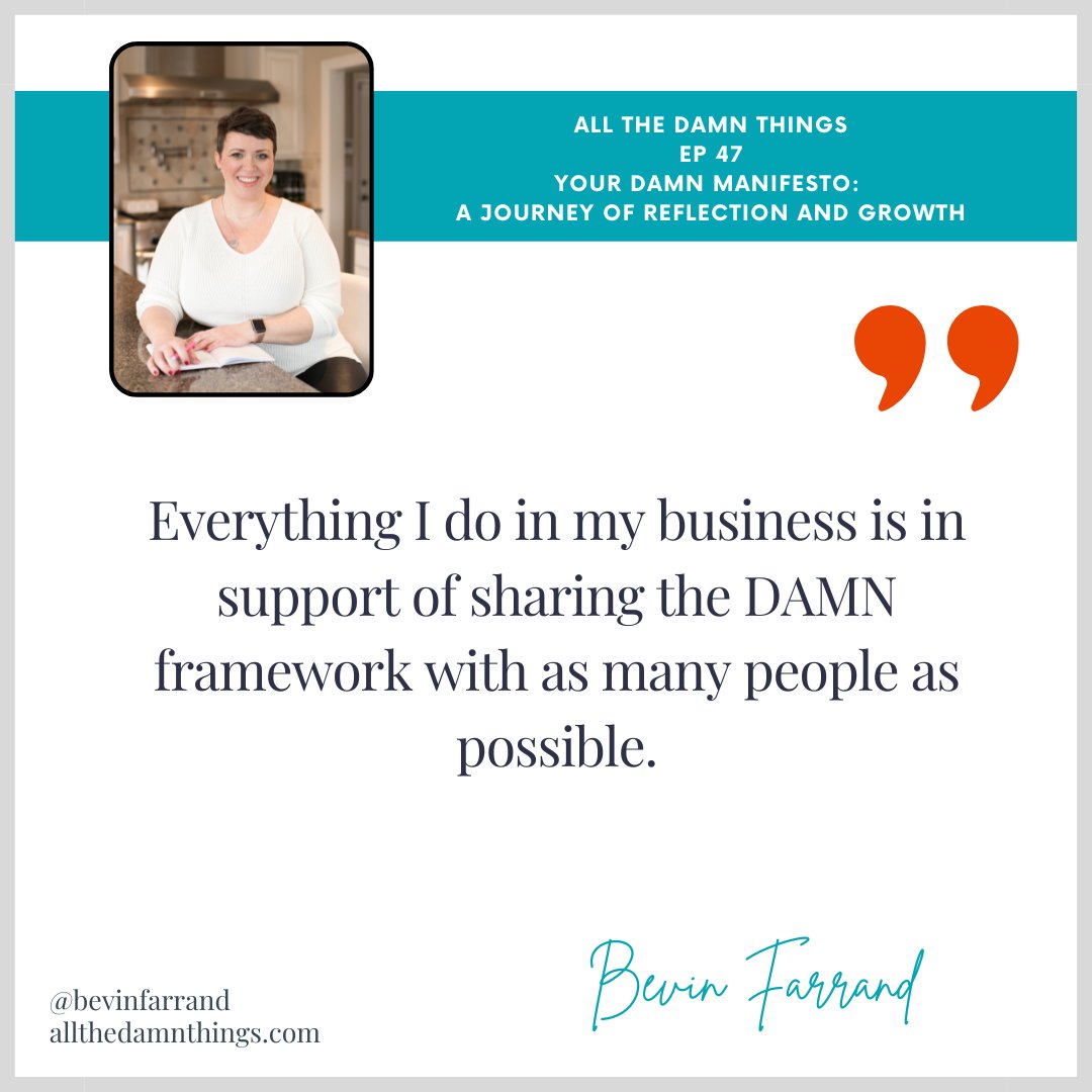 BevinFarrand's tweet image. “Everything I do in my business is in support of sharing the DAMN framework with as many people as possible.”

🎧To listen to All the DAMN Things, Episode 47, search on Apple, Spotify, YouTube.

 #dotheDAMNthing #taketheDAMNchance #femtrepreneur #femaleceo #thoughtleadership