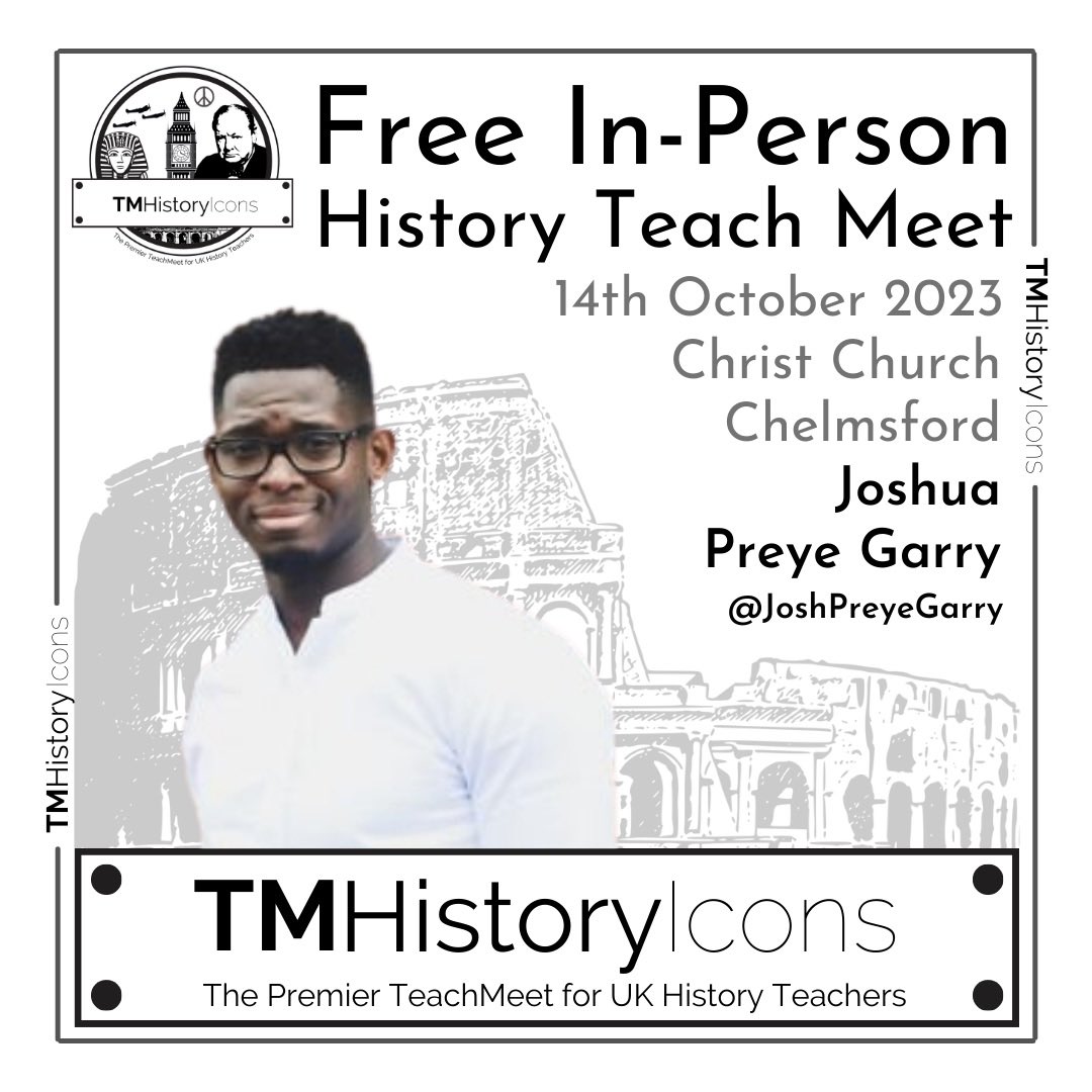 Teachers Talk History (@ttrhistory) on Twitter photo So excited to have these wonderful people coming on the 14th October for our teach meet! eventbrite.com/e/teachmeet-hi… <a href="/JoshPreyeGarry/">Joshua Preye Garry</a> <a href="/MrMountstevens/">Jonathan Mountstevens</a> <a href="/michaeldoron/">Mike Hill</a> @mrbwteach make sure you don’t miss out! @Teachmeeticons So excited to have these wonderful people coming on the 14th October for our teach meet! eventbrite.com/e/teachmeet-hi… <a href="/JoshPreyeGarry/">Joshua Preye Garry</a> <a href="/MrMountstevens/">Jonathan Mountstevens</a> <a href="/michaeldoron/">Mike Hill</a> @mrbwteach make sure you don’t miss out! @Teachmeeticons