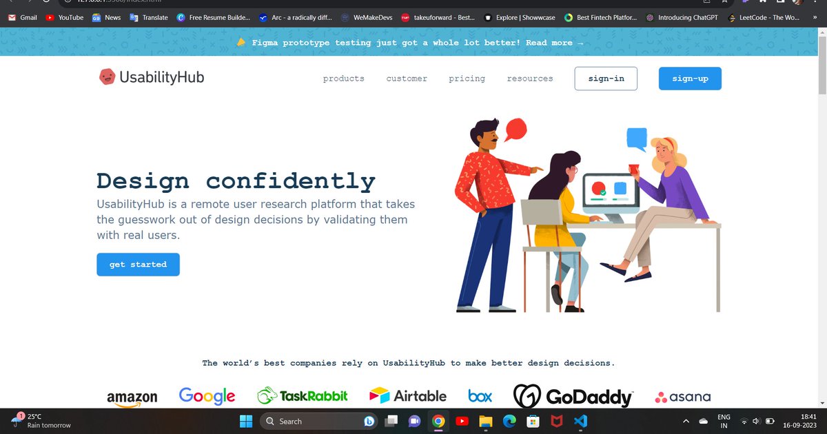 rishabhsingh_7's tweet image. Made an awesome responsive usability hub clone using html & css . Learned how media queries works and how to make your website responsive for all screen sizes.
Github:-github.com/rks007/Usabili…
@anujbhaiya716 #codingshuttle
#webdevelopment #webdev #HTML #CSS
#learninginpublic