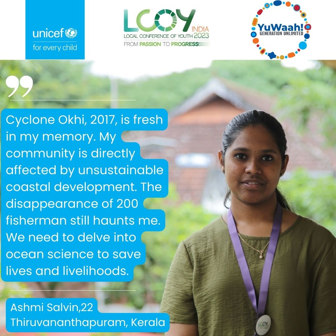 UNICEFIndia's tweet photo. Climate Crisis is a child rights crisis!
 
At #LCOYIndia 2023, young people are raising their voice for climate change.

Let's hear them speak #ForEveryChild because #ClimateChangeIsReal
 
#VoicesOfYouth @moefcc @YuWaahIndia https://t.co/V3dFed17bm