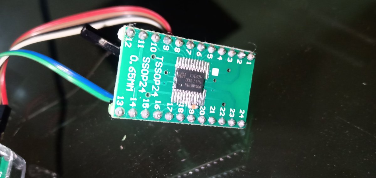 DIY_genius's tweet photo. Mounted the 20pins ch32v003f4p6 controller on 24-pin breakout and it's good to go. It works well without any external components i.e. external pull-up resistor for NRST or clock etc. https://t.co/y69Q4KltZb