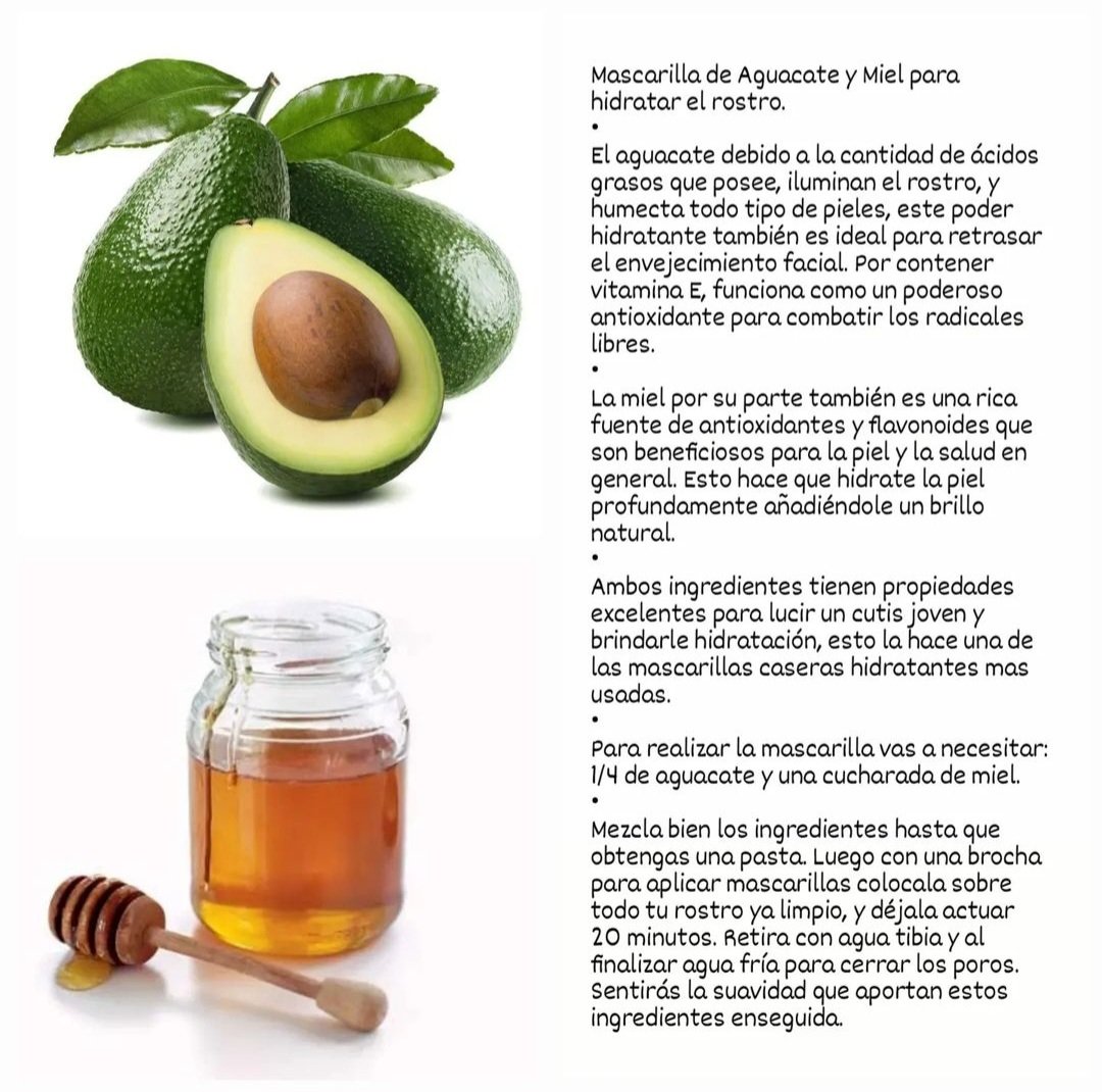 ExBbblog's tweet photo. Mascarilla de Aguacate y Miel para hidratar el rostro. 🥑

#BeautyBiology #skincare #facemask
#beauty #health #naturalbeauty
#saturdayselfcare https://t.co/soter3vT3C