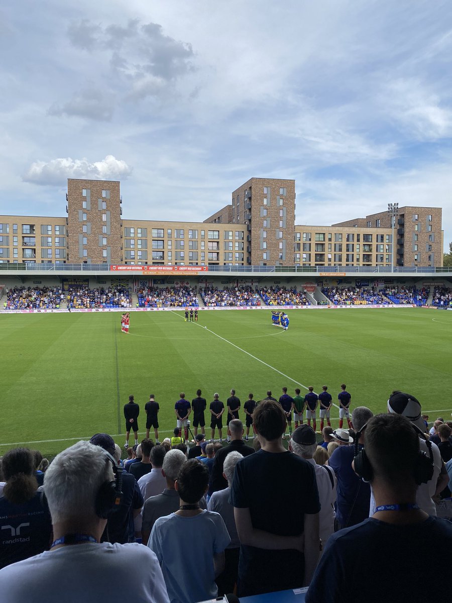 AFCWimbledon's tweet photo. Thank you for observing a minutes silence tribute to those people who have lost their lives in Morocco and Libya 🙏

#AFCW 🟡🔵 https://t.co/432o8Ayjzq