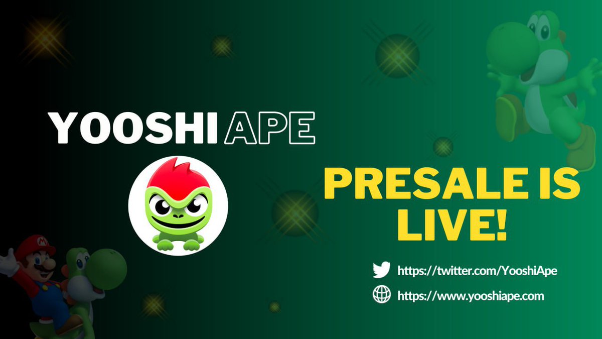 YooshiApe's tweet photo. YooshiApe Fair Launch Started

🩸 Dexter back to hype the market with YooshiApe! 🧨 Almost all the big names are working together to make some improvements in the market.
🦍 Ape ape ape!

https://t.co/SbrrVSHxYt

https://t.co/ILUbYGp1lL

#BNB #BSCGems #Memetoken #cryptomarket https://t.co/nRo3yK8vhe
