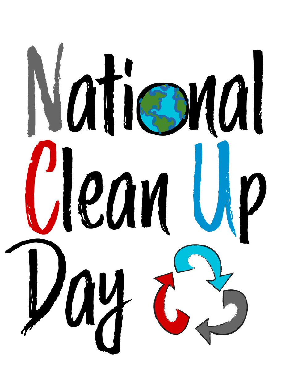 It's National Clean Up Day! Let's take some time today to clean up our community and make it beautiful! 😁