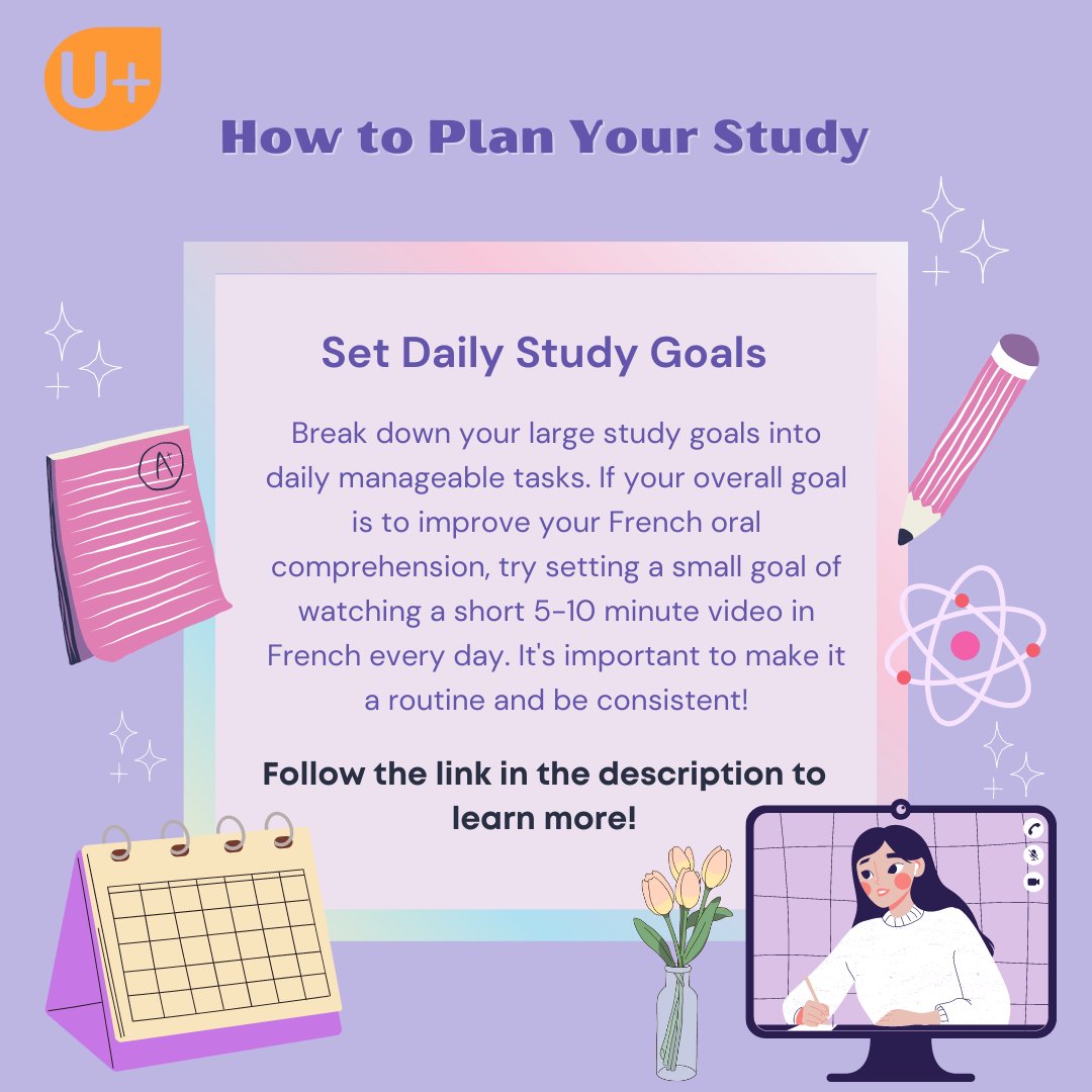 Goal setting is a key aspect of studying! Set small attainable goals to stay consistent! 📚

#studying #studytips #studygoals
