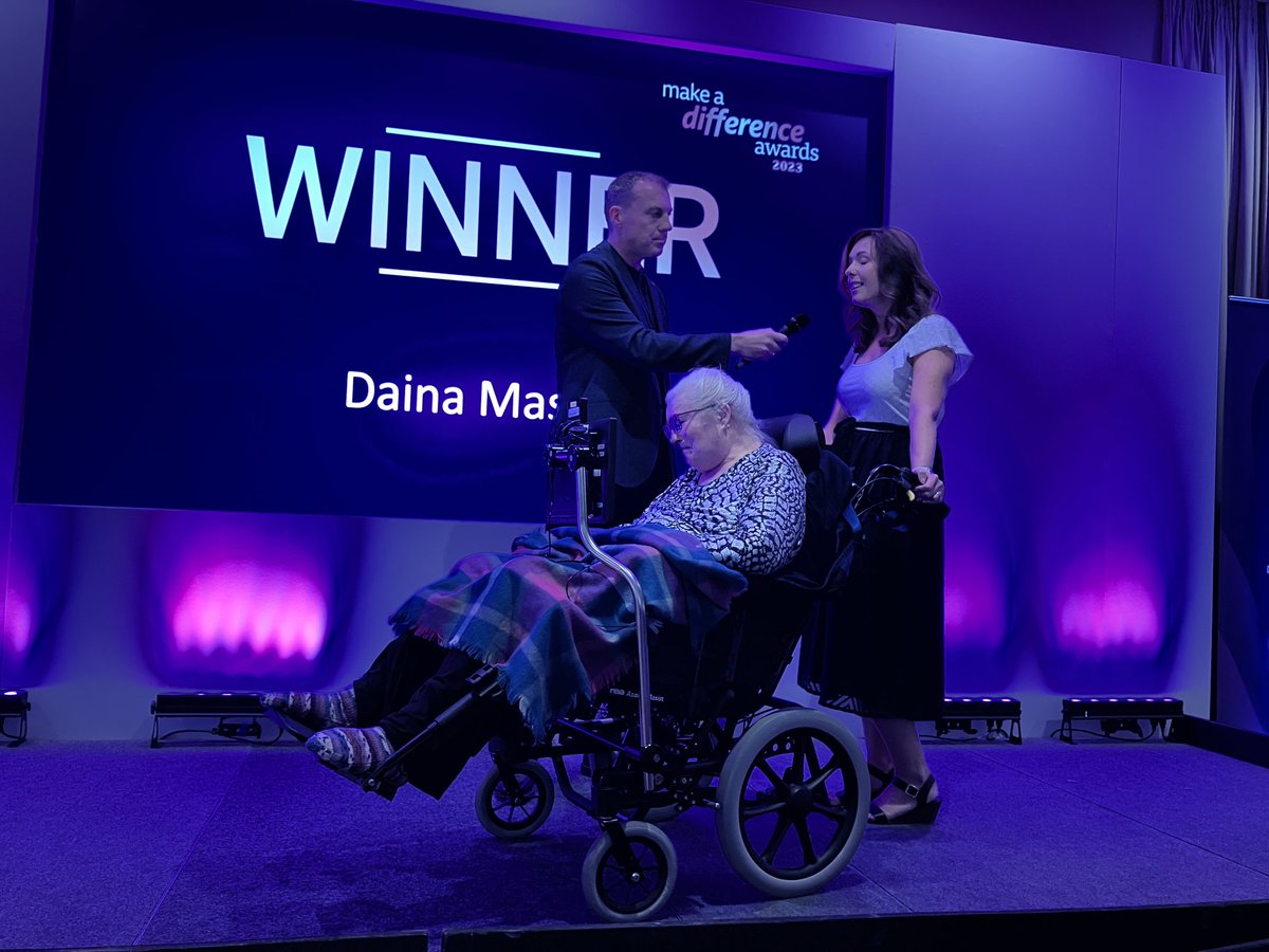 An emotional acceptance speech from Daina Mason’s daughter, Helen, who joined her on stage to collect The Fundraiser Award #MakeADifferenceAwards