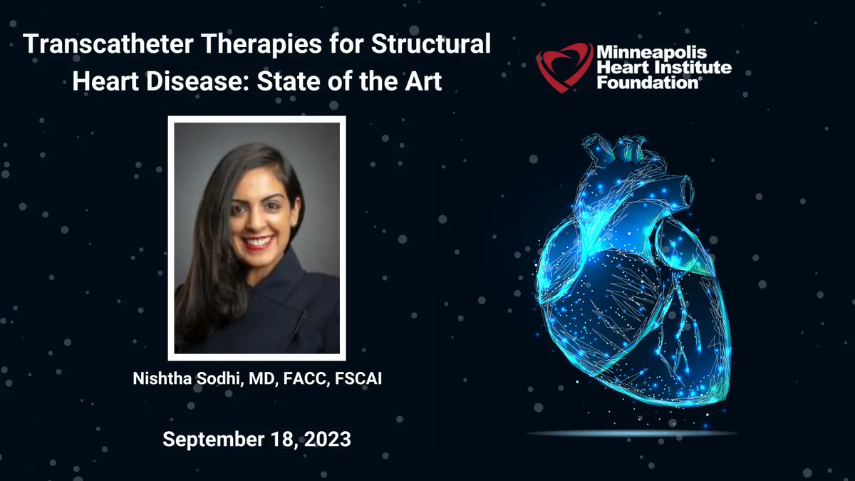 Minneapolis Heart Institute Foundation (@mhif_heart) on Twitter photo 📢 Next week our #CV Grand Rounds series continues with a presentation from Dr. <a href="/NishthaSodhi/">Nishtha Sodhi</a> on “Transcatheter Therapies for Structural Heart Disease: State of the Art”. 🩺 Additional details and the webinar link are available here: bit.ly/3Uiaeeg | #CardioTwitter 📢 Next week our #CV Grand Rounds series continues with a presentation from Dr. <a href="/NishthaSodhi/">Nishtha Sodhi</a> on “Transcatheter Therapies for Structural Heart Disease: State of the Art”. 🩺 Additional details and the webinar link are available here: bit.ly/3Uiaeeg | #CardioTwitter