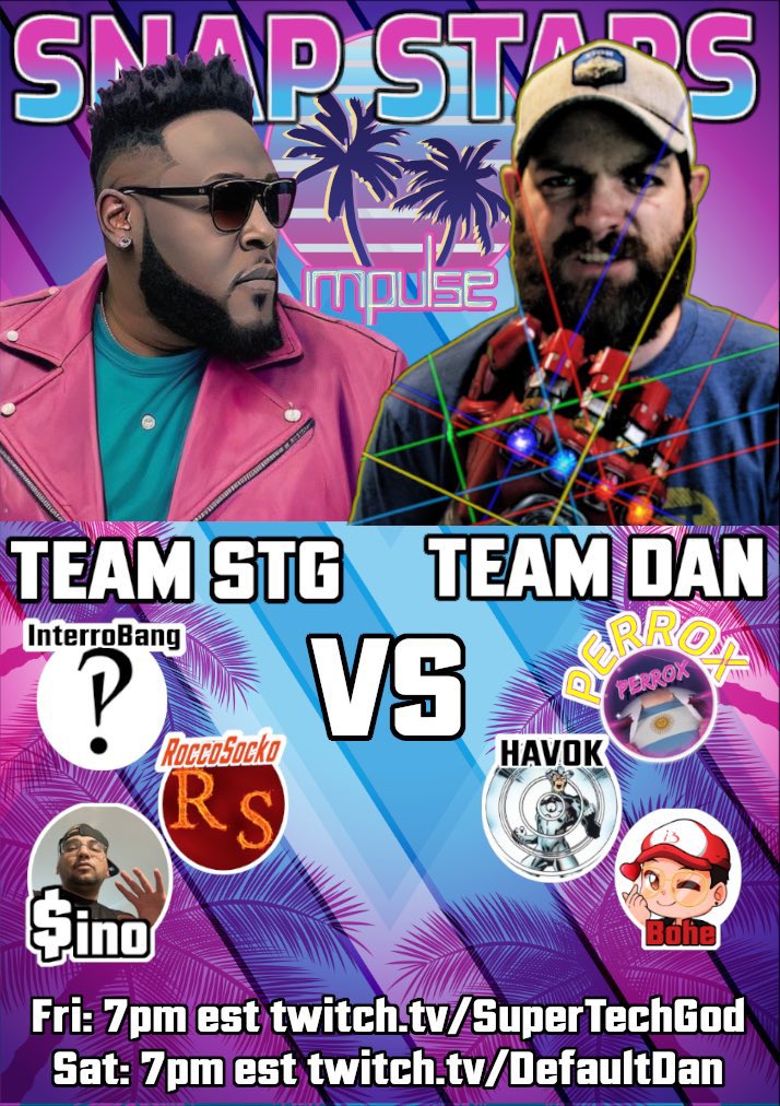 DefaultDanSnap's tweet photo. After Night 1 #TeamDan is up 3-1 on #SnapStars as #TeamSTG struggled to get those big cubers! Tonight is Night 2 to see if @SuperTechGod and team can make that comeback! Who do you got in these #MarvelSnap matches! Let me know in the comments 😁 https://t.co/uLoHjR6NWv