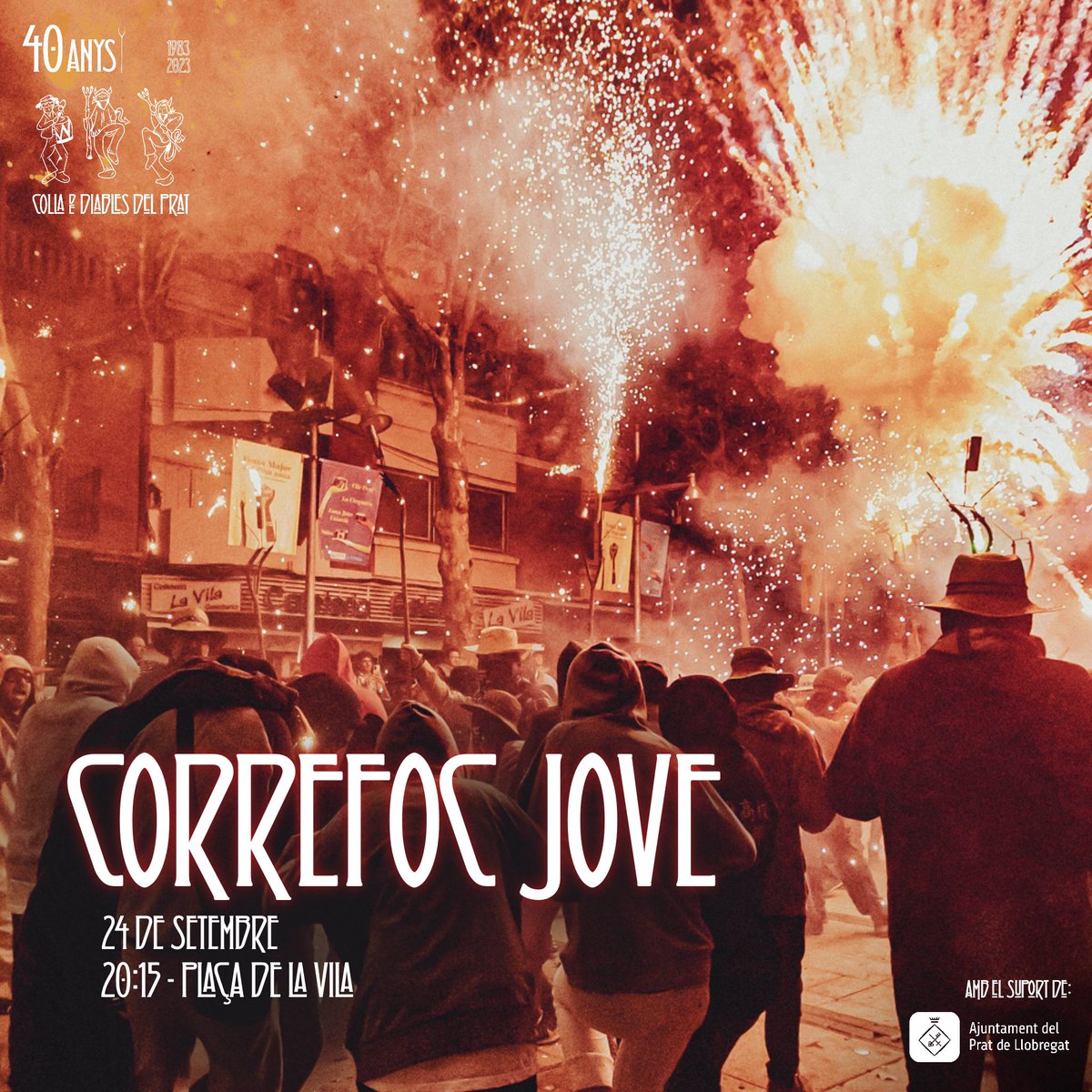 diablesdelpratt's tweet photo. Per finatlizar l’últim acte de foc de la Festa Major, diumenge tarda el Correfoc Infantil pels mes petits!!! 🔥

- 𝙳𝙸𝚄𝙼𝙴𝙽𝙶𝙴 𝟸𝟺 -
𝗖𝗢𝗥𝗥𝗘𝗙𝗢𝗖 𝗜𝗡𝗙𝗔𝗡𝗧𝗜𝗟
⏰ 20:15h
📍Pl. de la Vila

𝐃𝐢𝐚𝐛𝐥𝐞𝐬 𝐝𝐞𝐥 𝐏𝐫𝐚𝐭 | 𝟏𝟗𝟖𝟑-𝟐𝟎𝟐𝟑 | 𝟒𝟎 𝐀𝐍𝐘𝐒 https://t.co/OiozqiYgjt