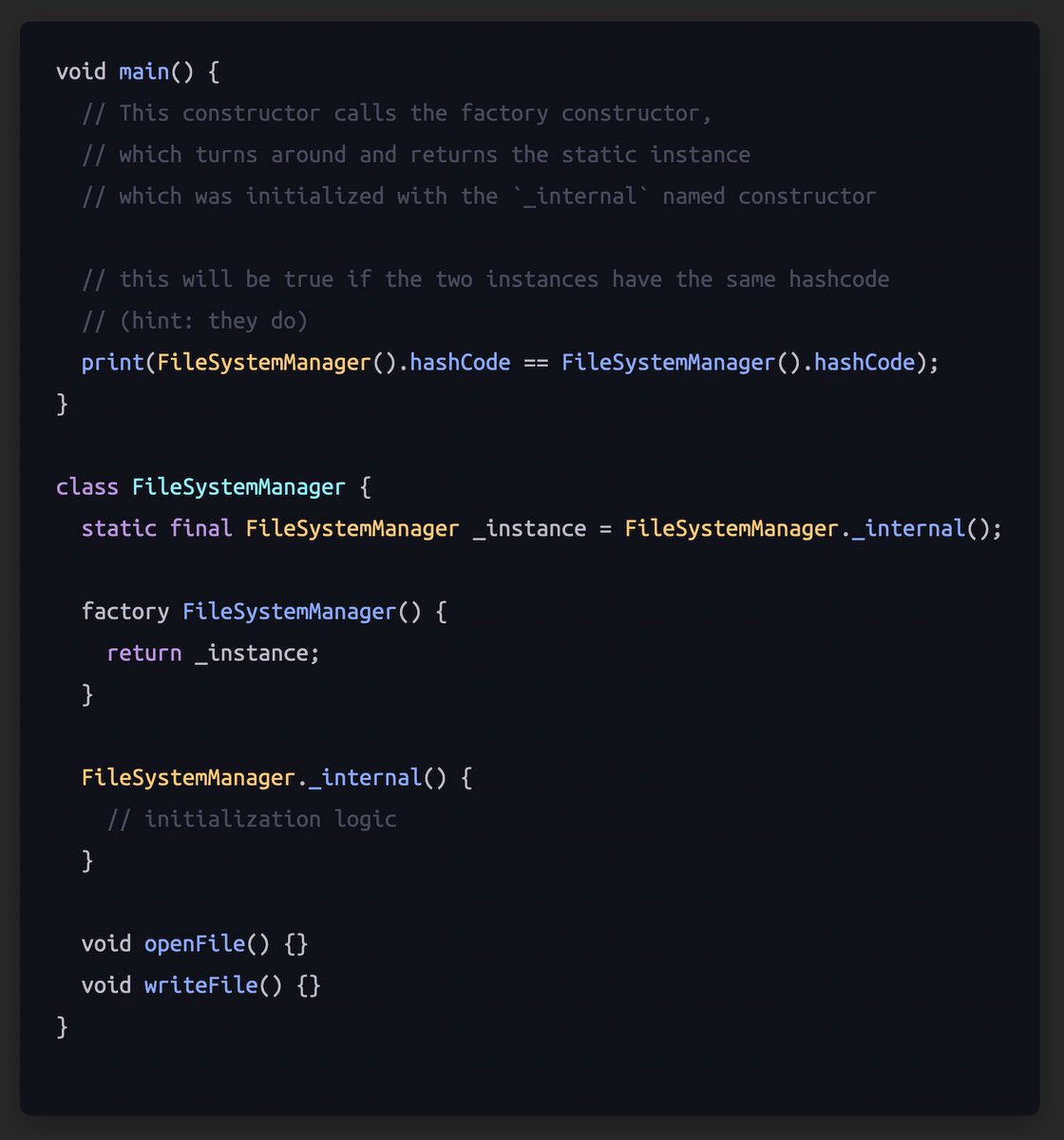 🚀 Exploring the Power of Singleton Methods in Dart 🧡
Hey LinkedIn community! 👋
Today, I want to dive into the fascinating world of Singleton Methods in Dart. 🎯
#Dart #Singleton #DesignPatterns #CodeHeroes #Flutter #MobileDev #CodingJourney
Keep coding and keep learning! 🚀💡