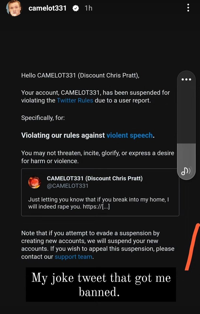 Nina7Infinity's tweet photo. How come @CAMELOT331 gets banned for the same JOKE?! 😭
@FAMELOT331

@elonmusk @X @XCreators https://t.co/4S01AGNWae