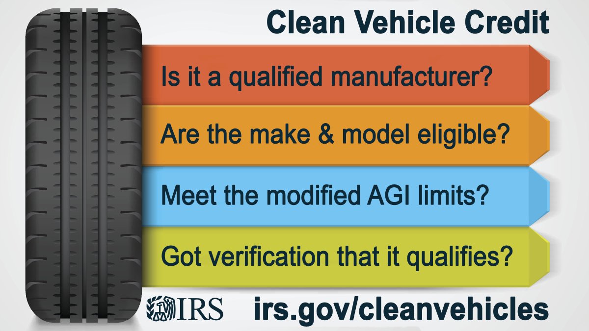 IRSnews's tweet photo. If you’re considering purchasing a car, be sure to understand all recent changes to the #IRS Clean Vehicle Credit. See: https://t.co/0rRh64B0Ps https://t.co/92gdrOnNa5