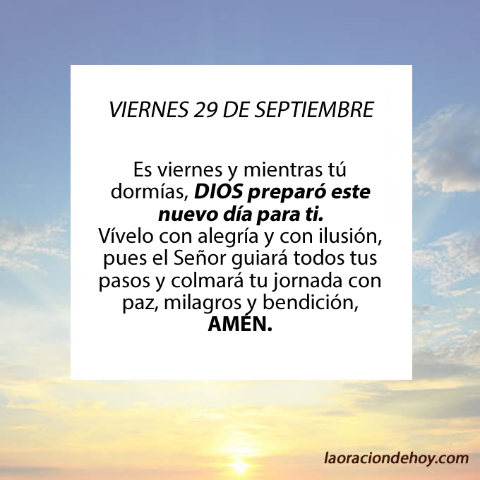 Oración de hoy viernes.