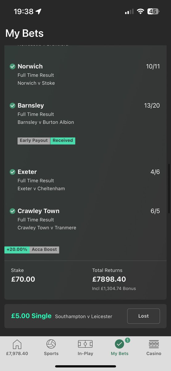 Connahevans_'s tweet photo. @FootyAccums get on this boys, group bet landed 🎣 https://t.co/Jw8AtrD65O