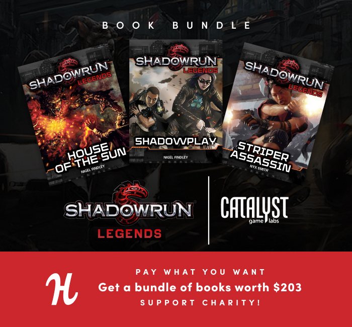 New bundle from Humble and Catalyst Game Labs featuring 42 #Shadowrun novels based on the #RPG! Even the $1 level of the bundle has three novels including my personal favorite, 2XS by Nigel Findley (affiliate link) humblebundle.com/books/shadowru…
