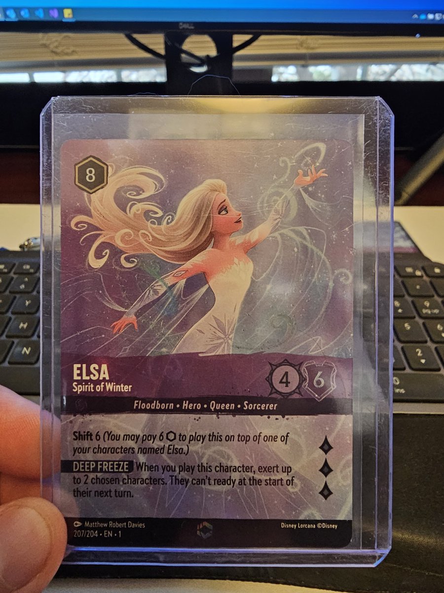 xKloc's tweet photo. @LorcanaTCGDeals Pulled from Target yesterday. First pack I ever opened. Put my 1000s of Pokémon Booster packs to shame. 😅 https://t.co/DZ6MtJS0gR