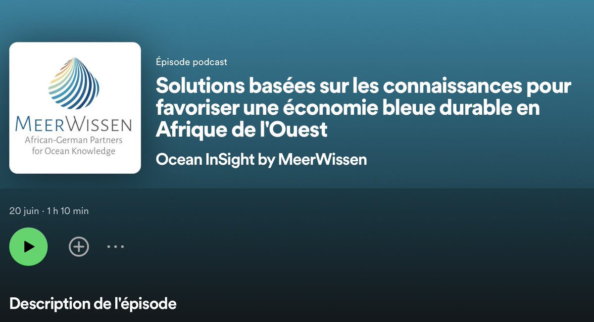 #CAIpodcast: Connaissez-vous l'économie bleue ? Ou êtes-vous intéressé par son rôle dans le développement durable ?

Écoutez👂🏾comment l'initiative germano-africaine @_MeerWissen encourage une économie bleue durable en #Afrique de l'Ouest🌊🌍🌱
@BMZ_Bund

🔗open.spotify.com/episode/63Prml…