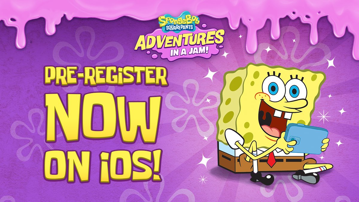 SpongeBob_KCO's tweet photo. Thar she blows! 🐳 The iOS pre-registration for SpongeBob Adventures: In A Jam is finally HERE! Sign up today, and earn exclusive rewards at launch! 🏆🎉
  
iOS PRE-REGISTRATION LINK: [https://t.co/bOYIUyhsZa] https://t.co/NfMPGaQuuL