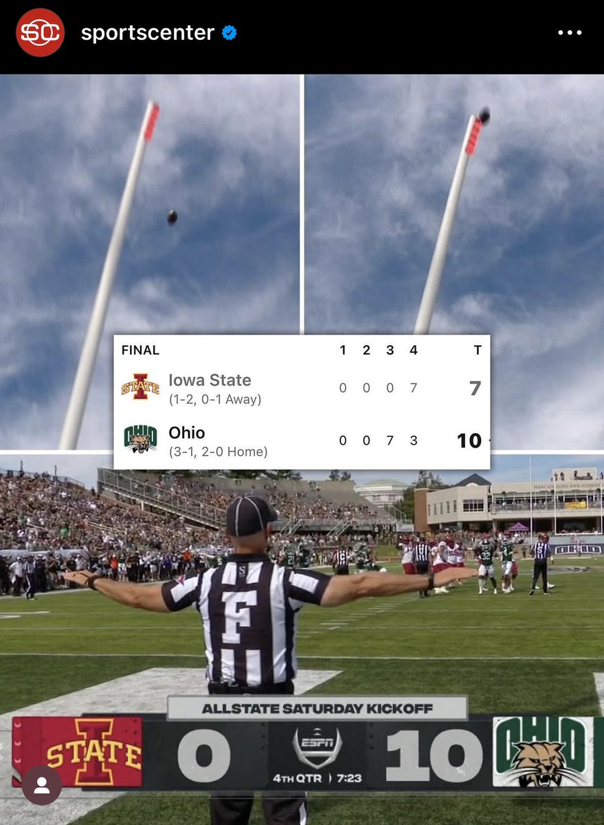 You know the call is terrible when SportsCenter Posts about Iowa State-Ohio