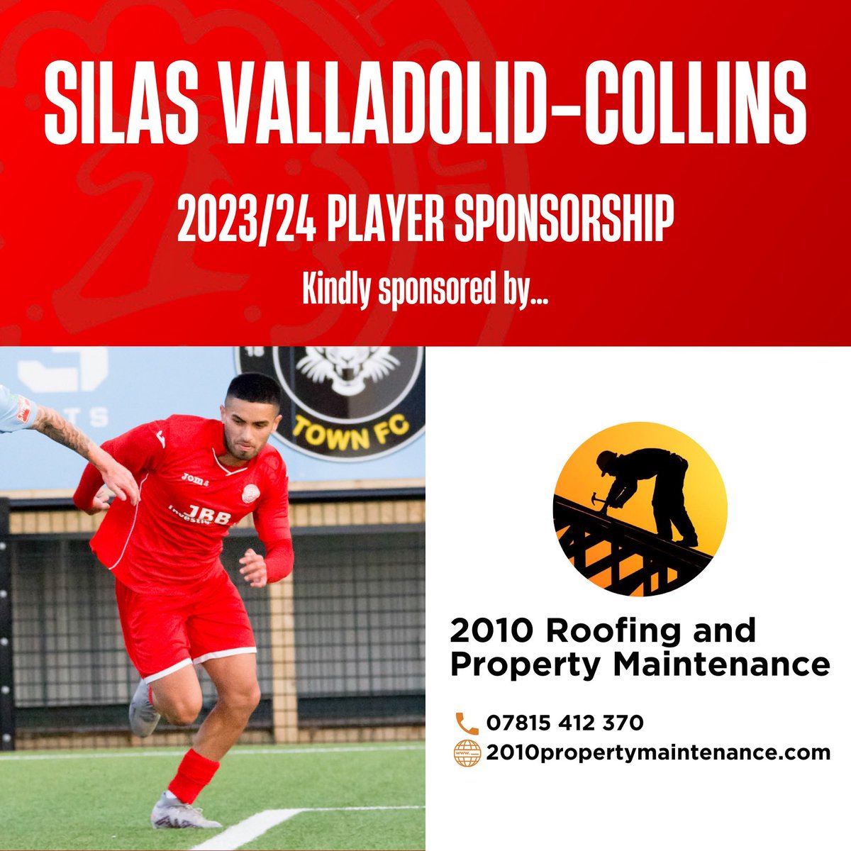 🏆 Today’s Man of the Match was Silas Valladolid-Collins.

Two goals and another fine display 💫

Sponsored by 2010 Roofing and Property Maintenance.

#steelmen 🔴