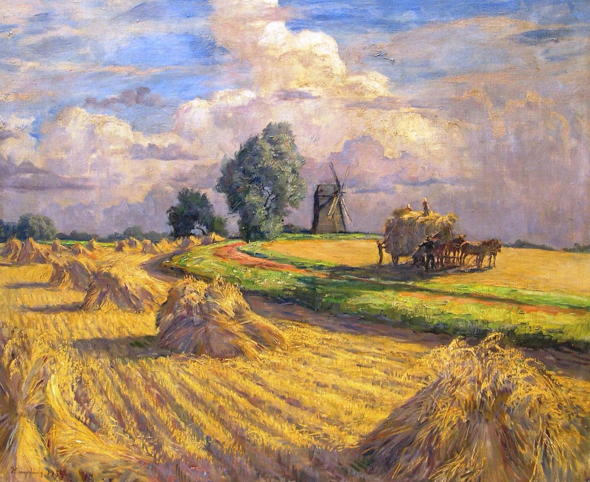 #Sommer2023
'Sommerliche Kornernte' von Wilhelm Hempfing (geb. 1886 in Schönau (Odenwald); gest. 1948 in Karlsruhe)
#art