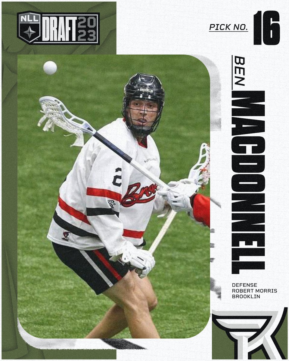NLL's tweet photo. Calgary trades the 2023 16th, 2023 35th overall picks, and Kyle Waters to Rochester for Thomas Hoggarth and Thomas Vela.

Rochester selects Ben MacDonnell.

@BrooklinLC | @RMUEagles https://t.co/9PO8UUjKXk