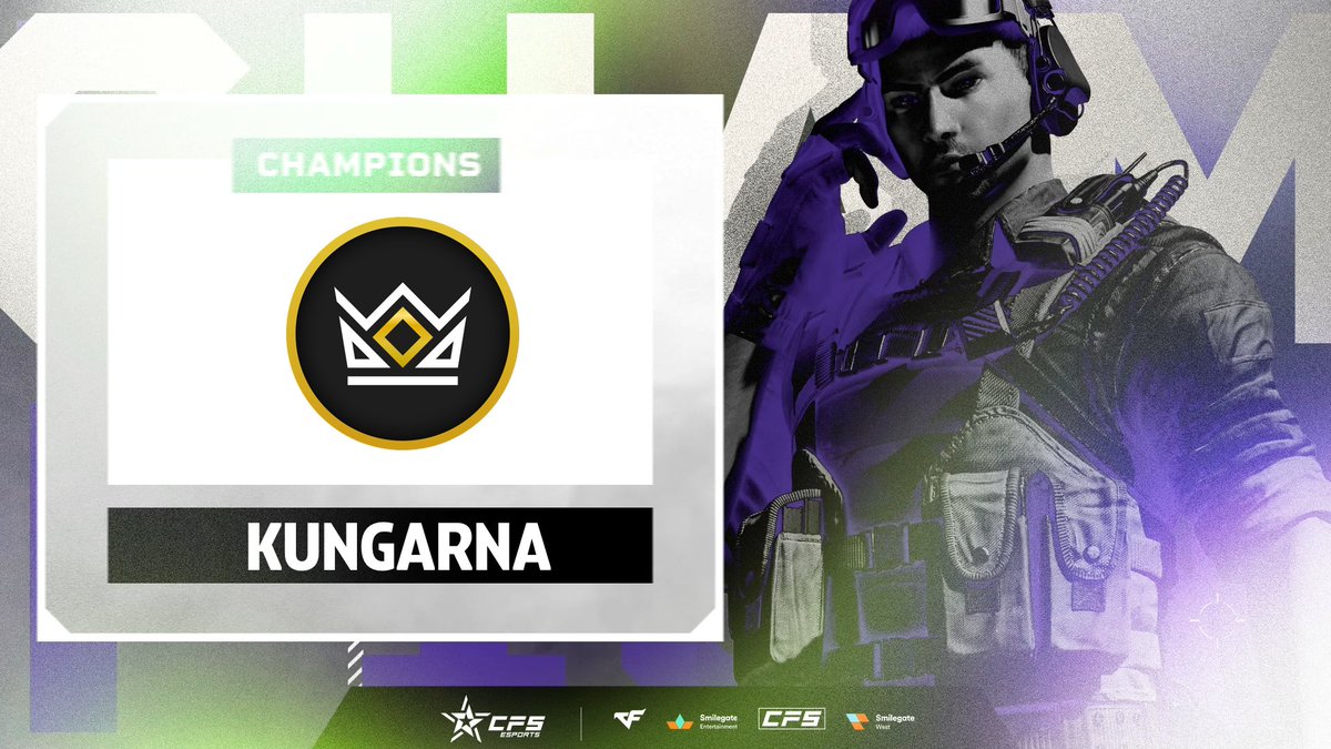KUNGARNA TAKE THE W! 

Congratulations to them for winning the CFS 2023 North America Qualifiers and earning a direct slot to the CFS Grand Finals this November! 

KNG_Michael
KNG_Famous
KNG_Kaiz
KNG_Brando
KNG_Josh
KNG_Merkz

#CFS2023 #NorthAmerica