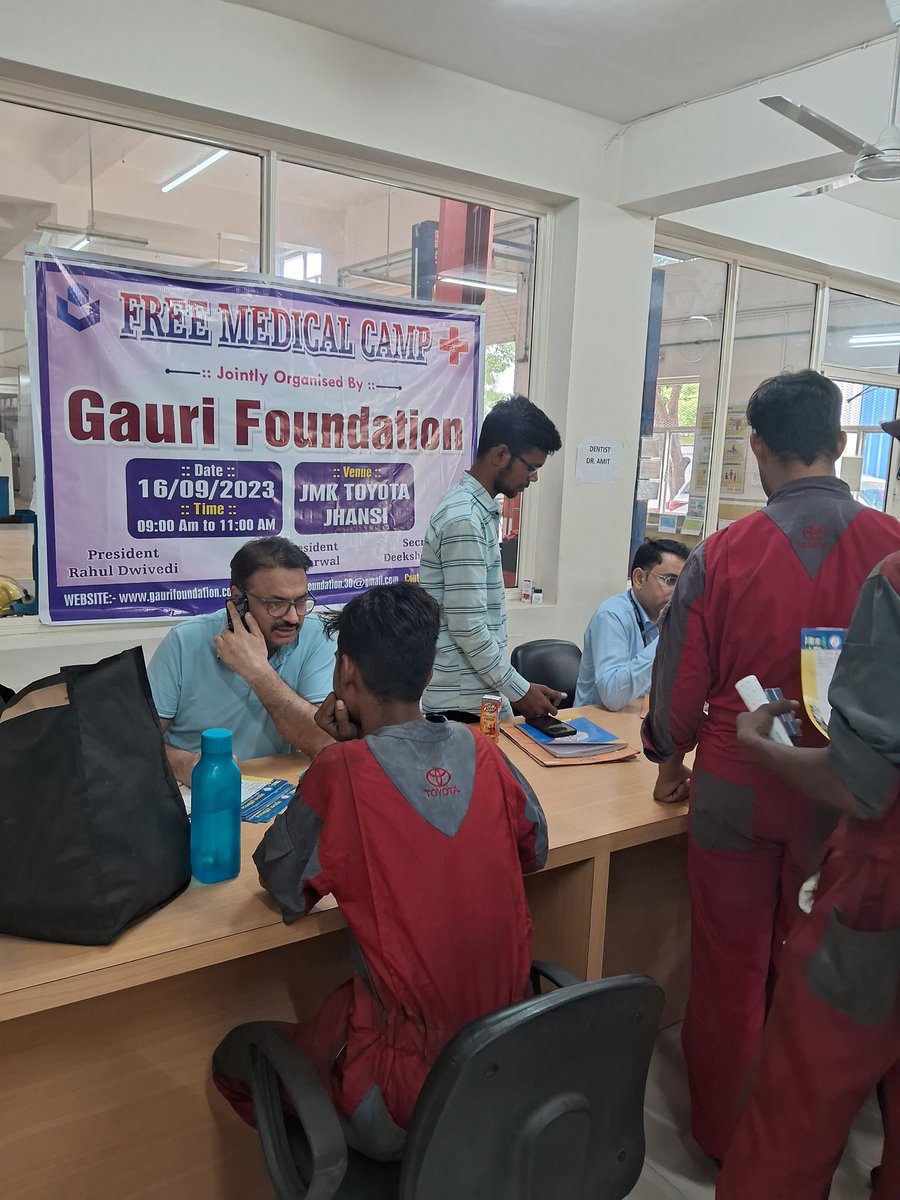 Gaurifoundation's tweet photo. #FREE MEDICAL CAMP @TOYOTA JHANSI https://t.co/Ohl5n7tURC