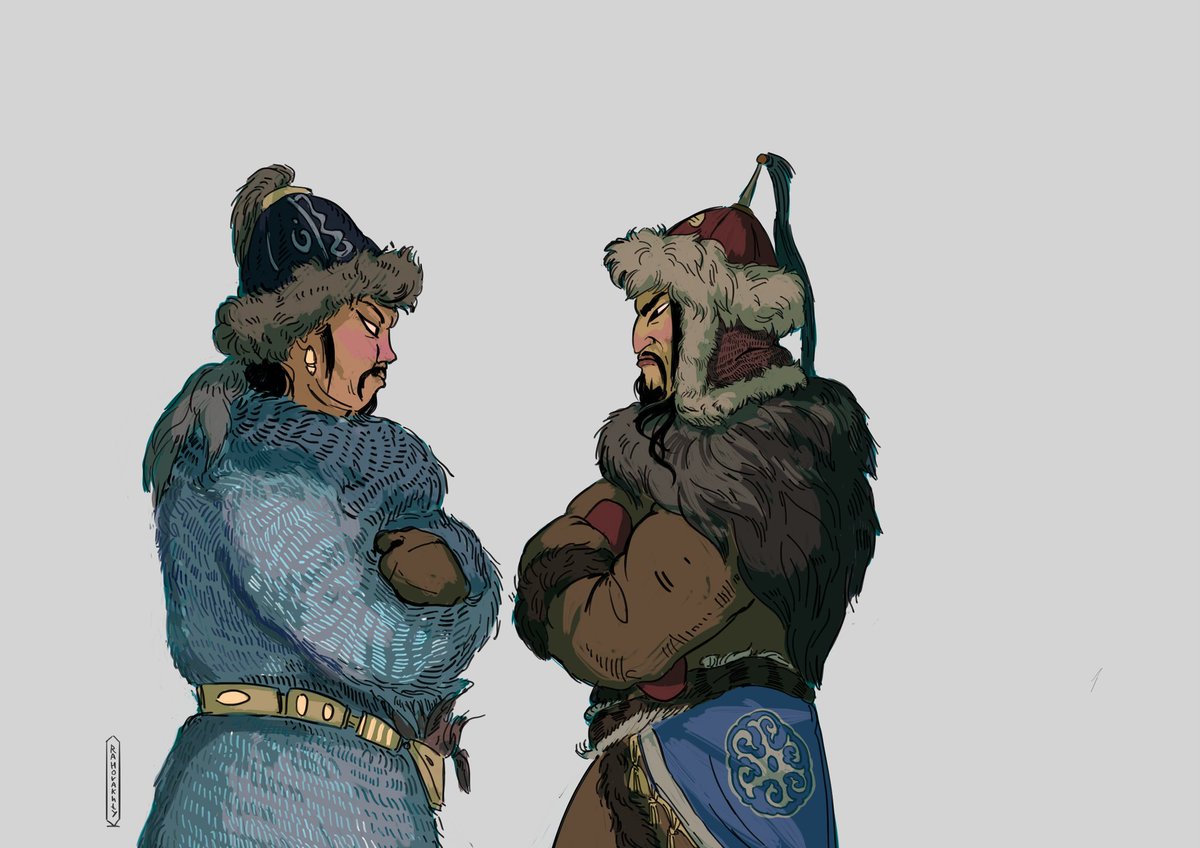 BloodyDwar's tweet photo. Making historycal content in Twitter made me feel like i was in the empty room💀

Batu and Guyuk. They were really enemies. I'll draw and write about them later.

#BatuKhan #Mongolia #MongolHistory #MongolEmpire #Guyuk #Batu #GoldenHorde https://t.co/6MmAKCC4cK