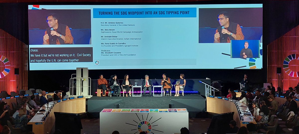 Oxfam's tweet image. The existing international financial architecture is outdated, dysfunctional and unfair- not fit for purpose as relates to the pursuit of SDGS @AmitabhBehar #SDGActionWeekend #UNGA78