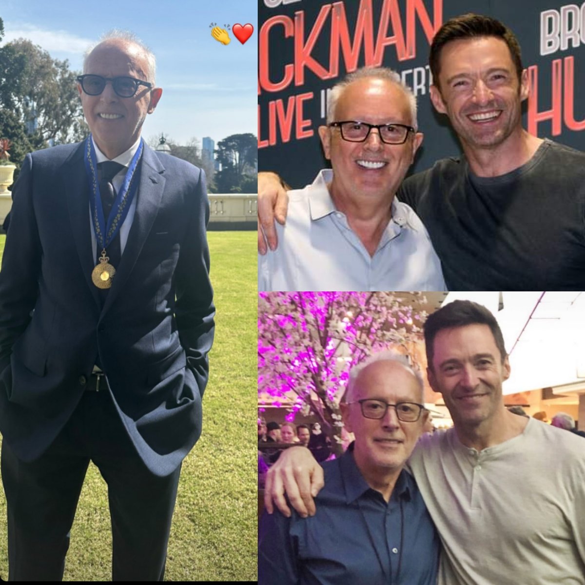 We'd like to congratulate concert promoter Paul Dainty who received his medal as Officer of the Order of Australia this past Wednesday. Paul was one of the first in the business to recognize Hugh's potential when Hugh was at WAAPA. #hughjackman 📷 Holly Dainty,TEG DAINTY
