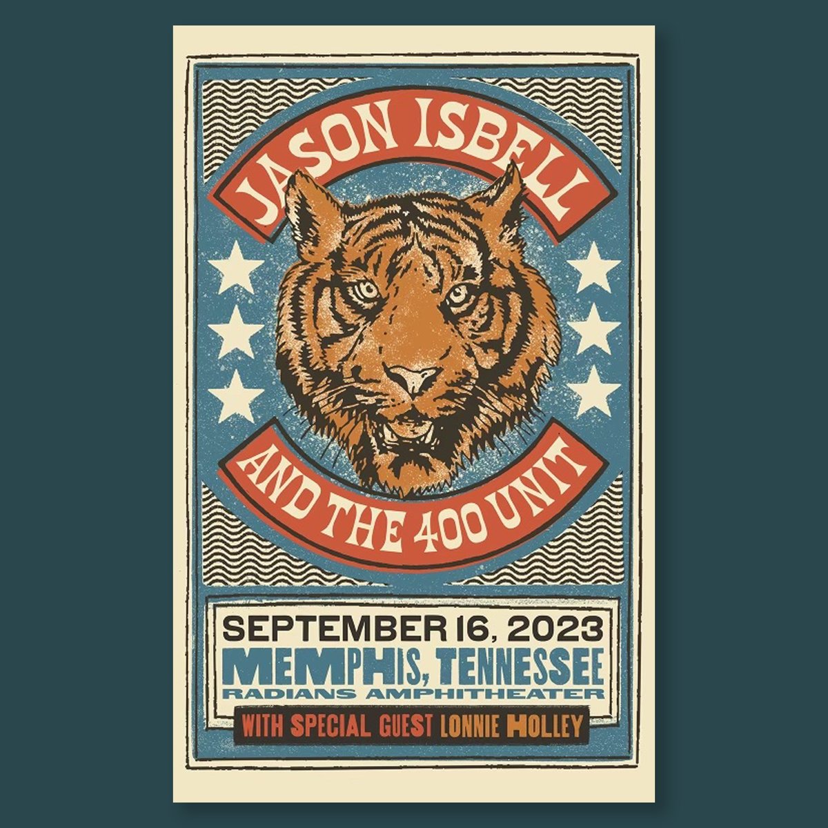 SoutheasternRec's tweet photo. .@JasonIsbell and @the400Unit perform tonight at Radians Amphitheater in Memphis, TN.

We'll have these posters by Brad Vetter for sale in the #merchzone while supplies last. https://t.co/wTAeoiJepn